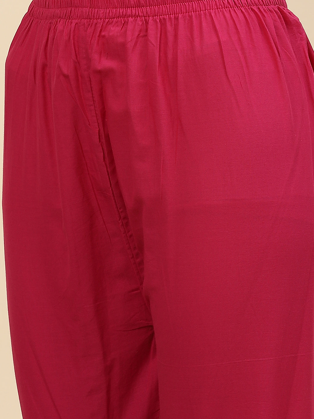 Gota Work &amp; Printed Chanderi Kurta With Pants