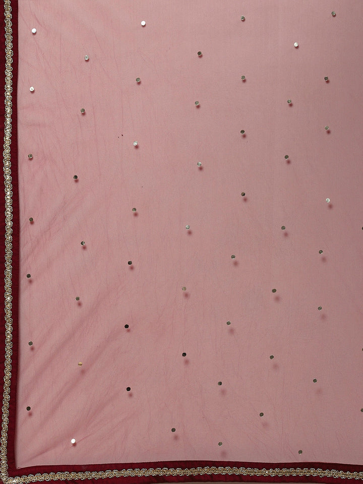 Resham Sequin Embroidered Georgette Kurta With Palazzo &amp; Dupatta