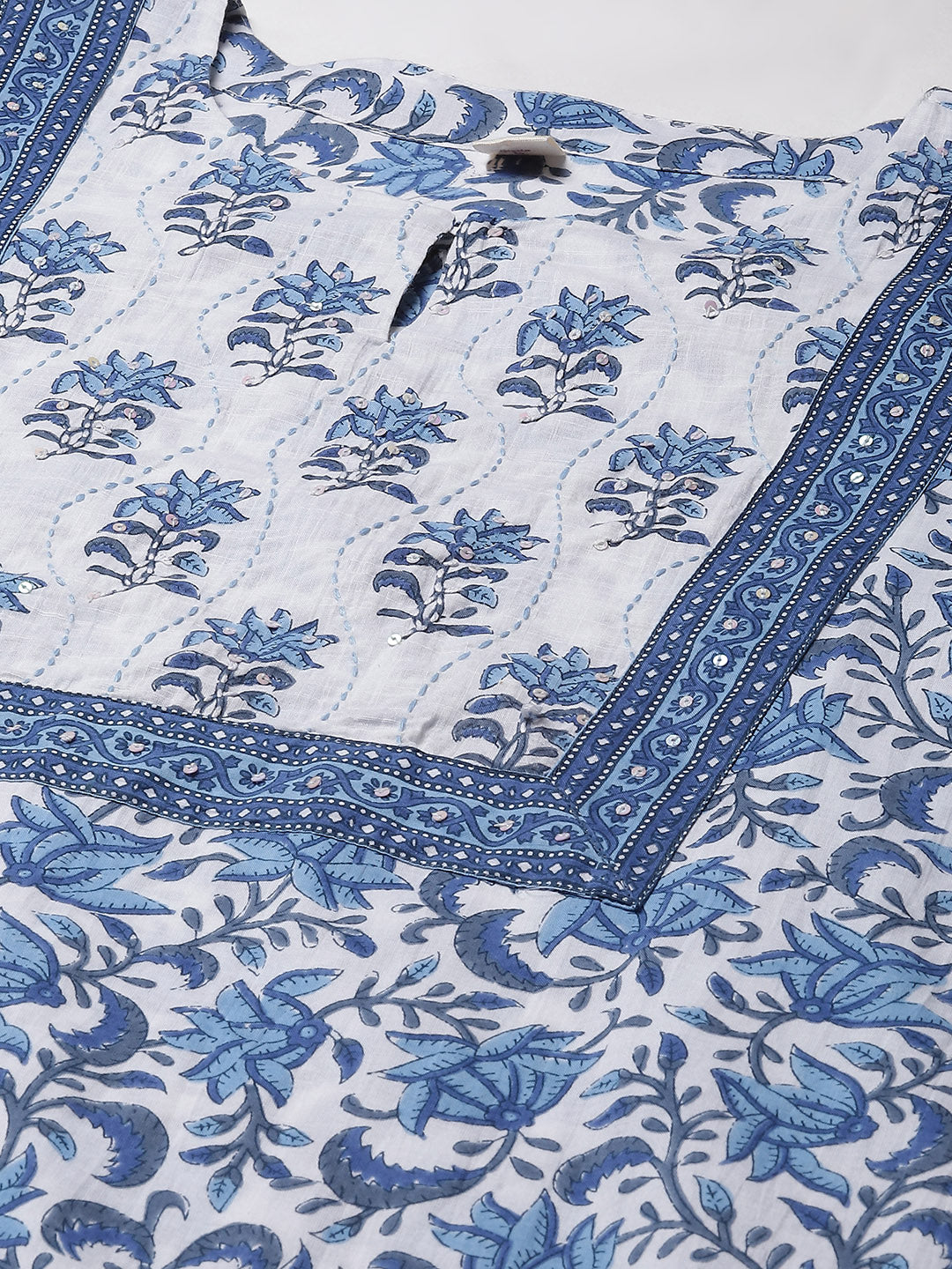 Floral Printed Cotton Kurta With Pants