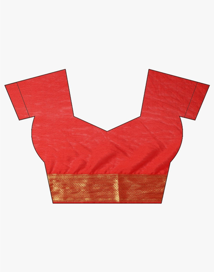 Red Art Crepe Saree