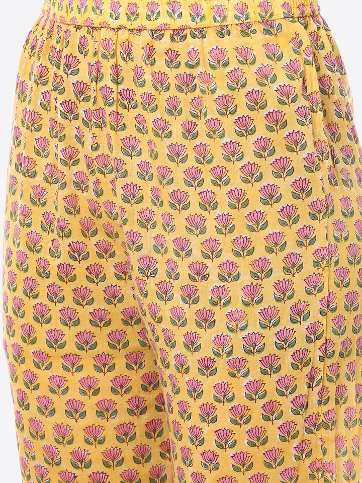 Floral Printed Cotton Kurta With Pant