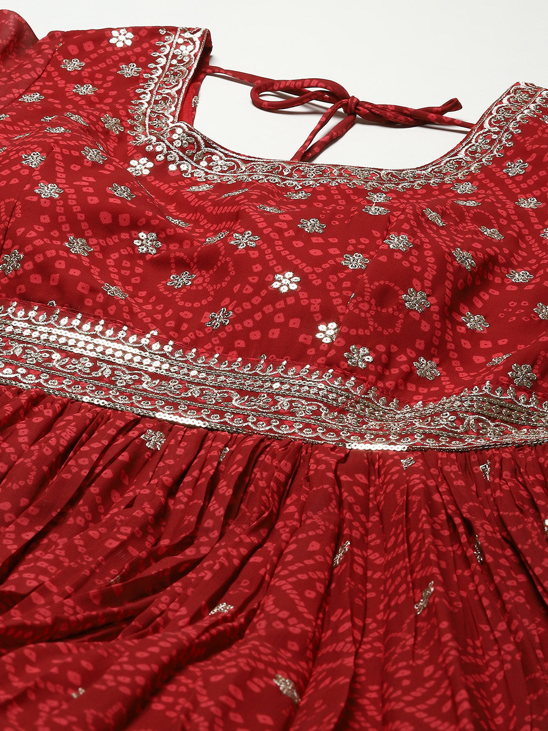 Resham Sequin Booti Georgette Kurta With Dupatta