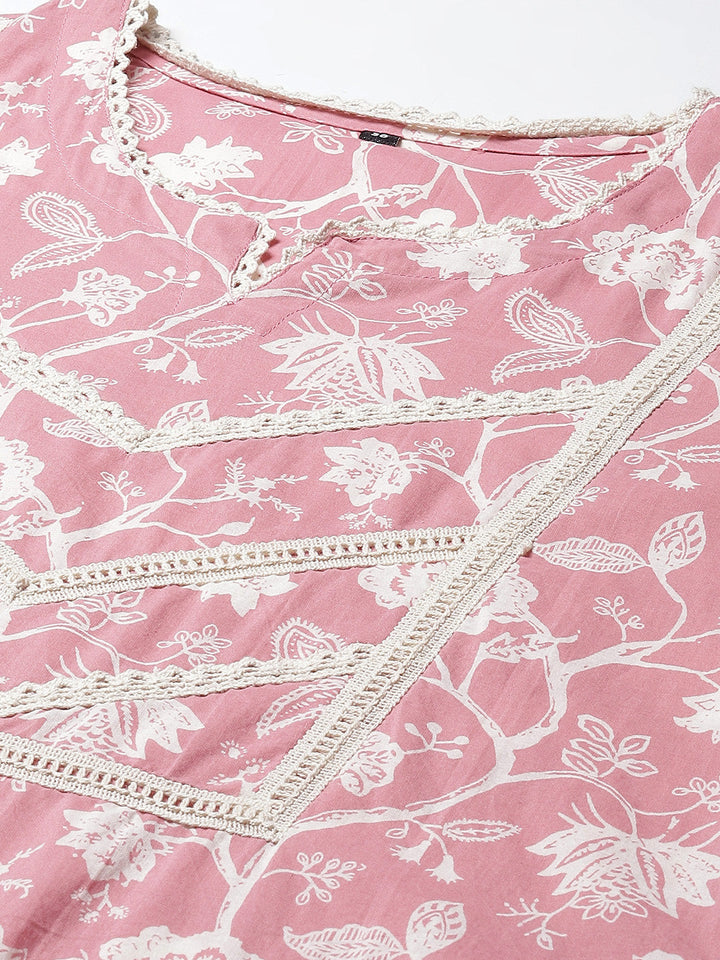 Printed Cotton Kurta With Pants