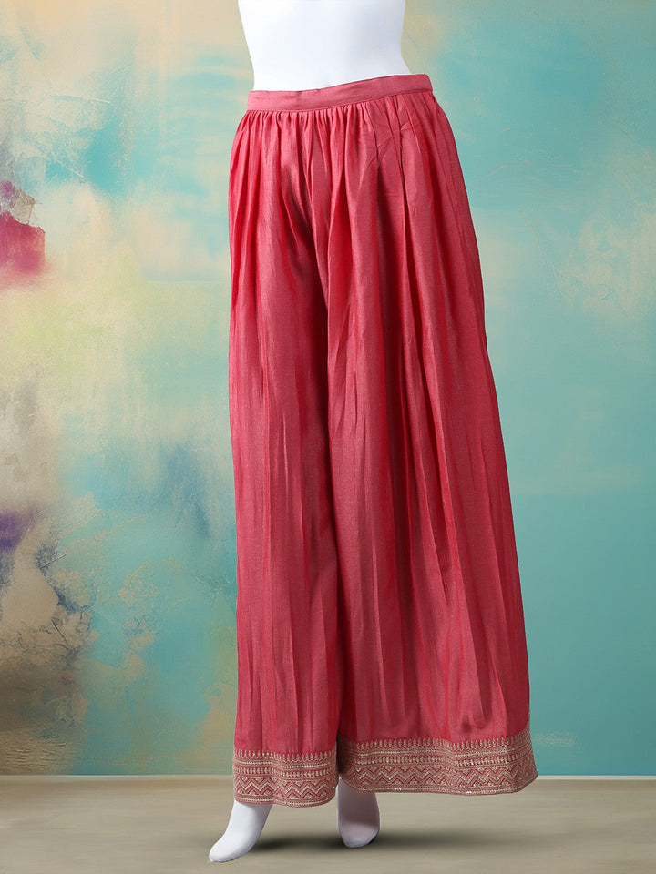 Embroidered Art Silk Stitched Kurta With Pant &amp; Dupatta