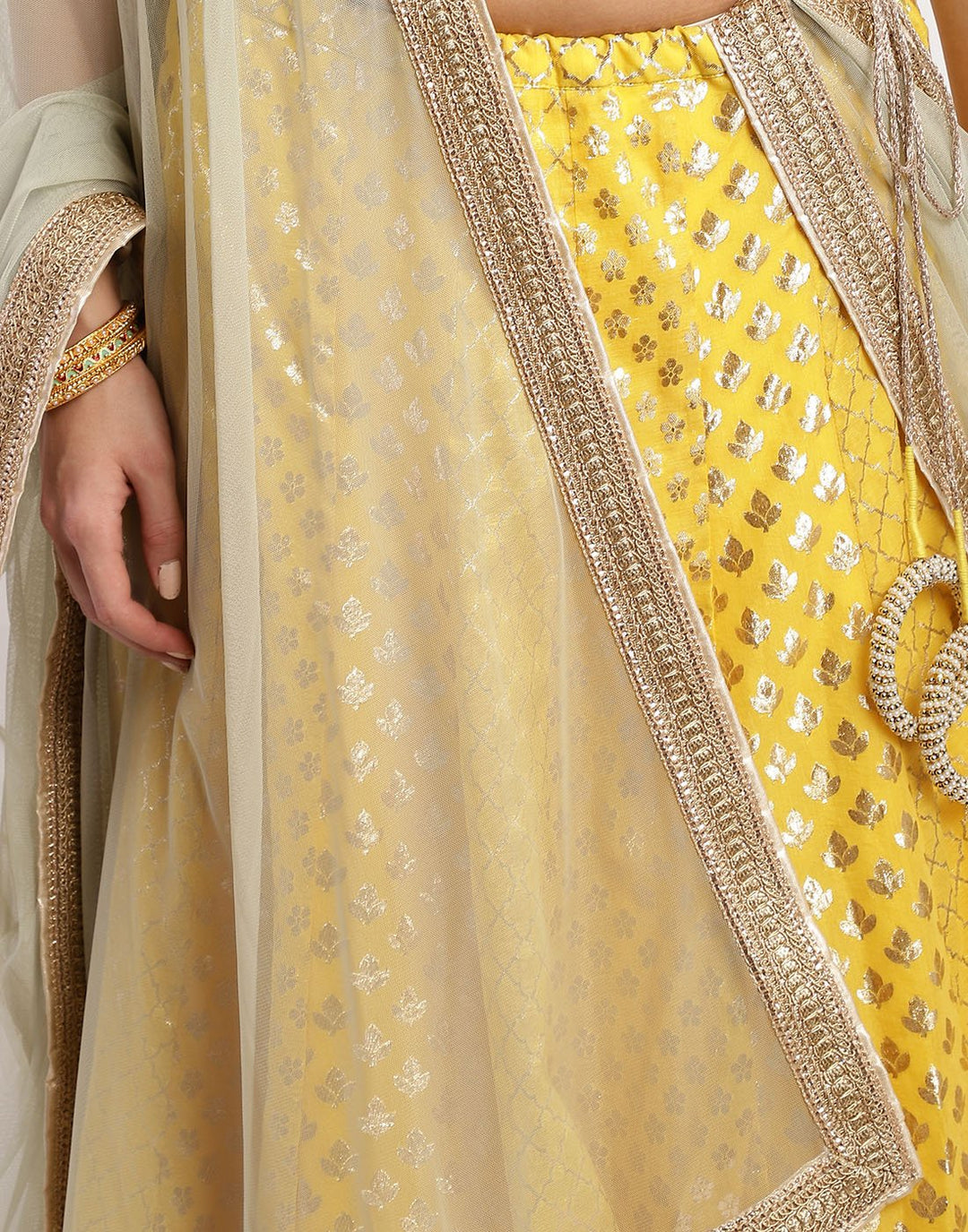 MBZ Meena Bazaar-Pink Cotton Chanderi Laacha