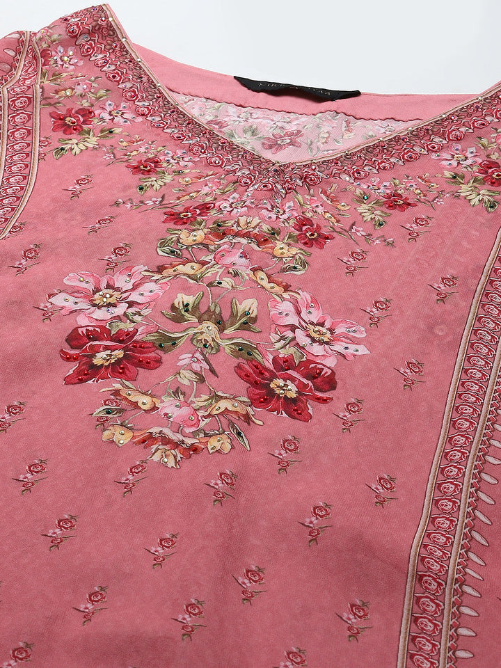 Digital Print Georgette Kaftan Kurta