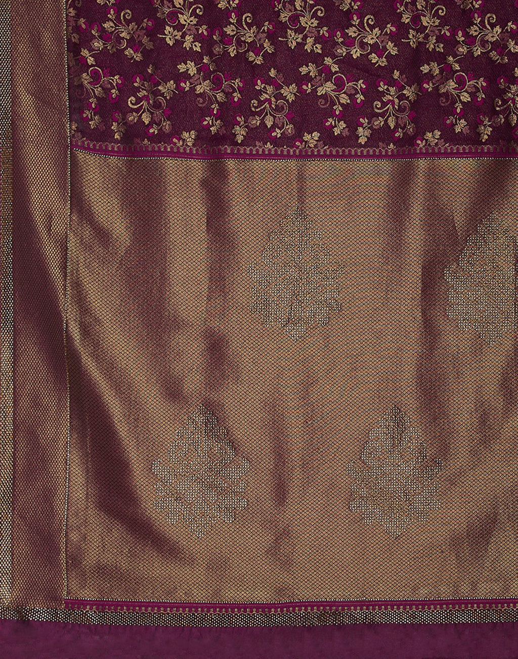 Purple Banarasi Woven Saree