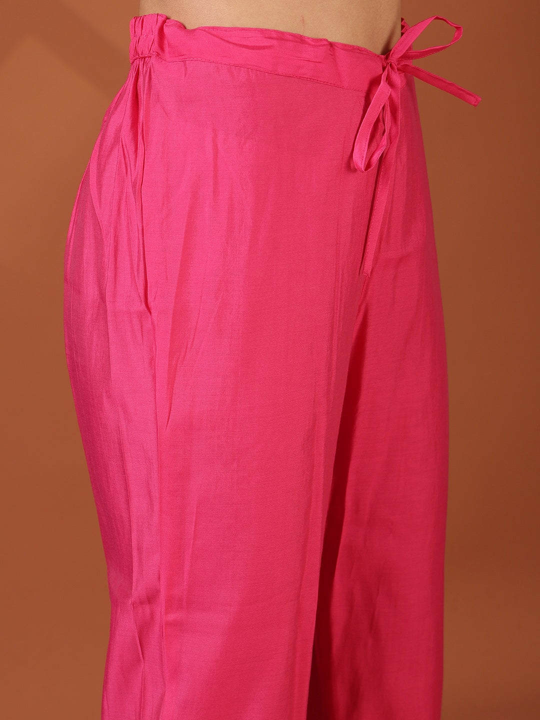 Floral Printed Art Silk Kurta With Pant &amp; Dupatta