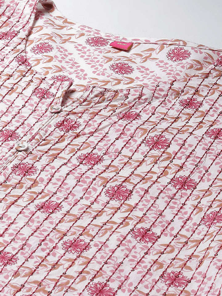 Printed Cotton Kurta With Pants