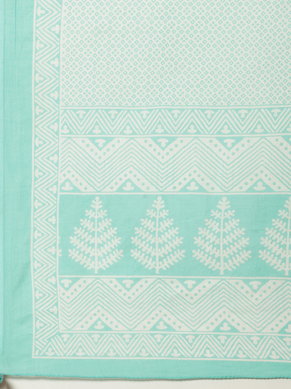 Floral Printed Cotton Kurta With Pant & Dupatta