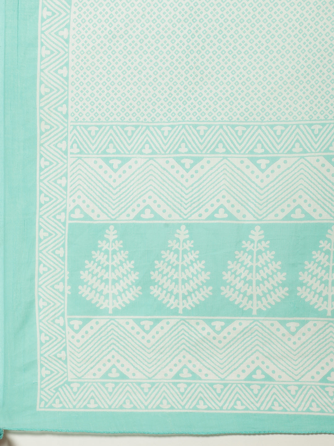 Floral Printed Cotton Kurta With Pant & Dupatta