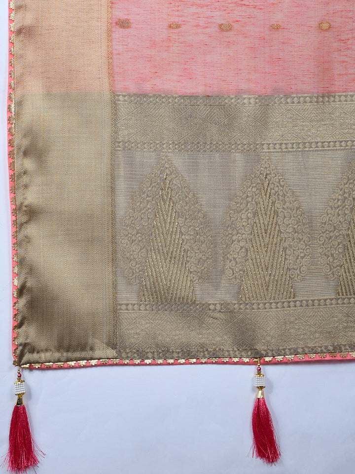 Woven Design Linen Blend Saree