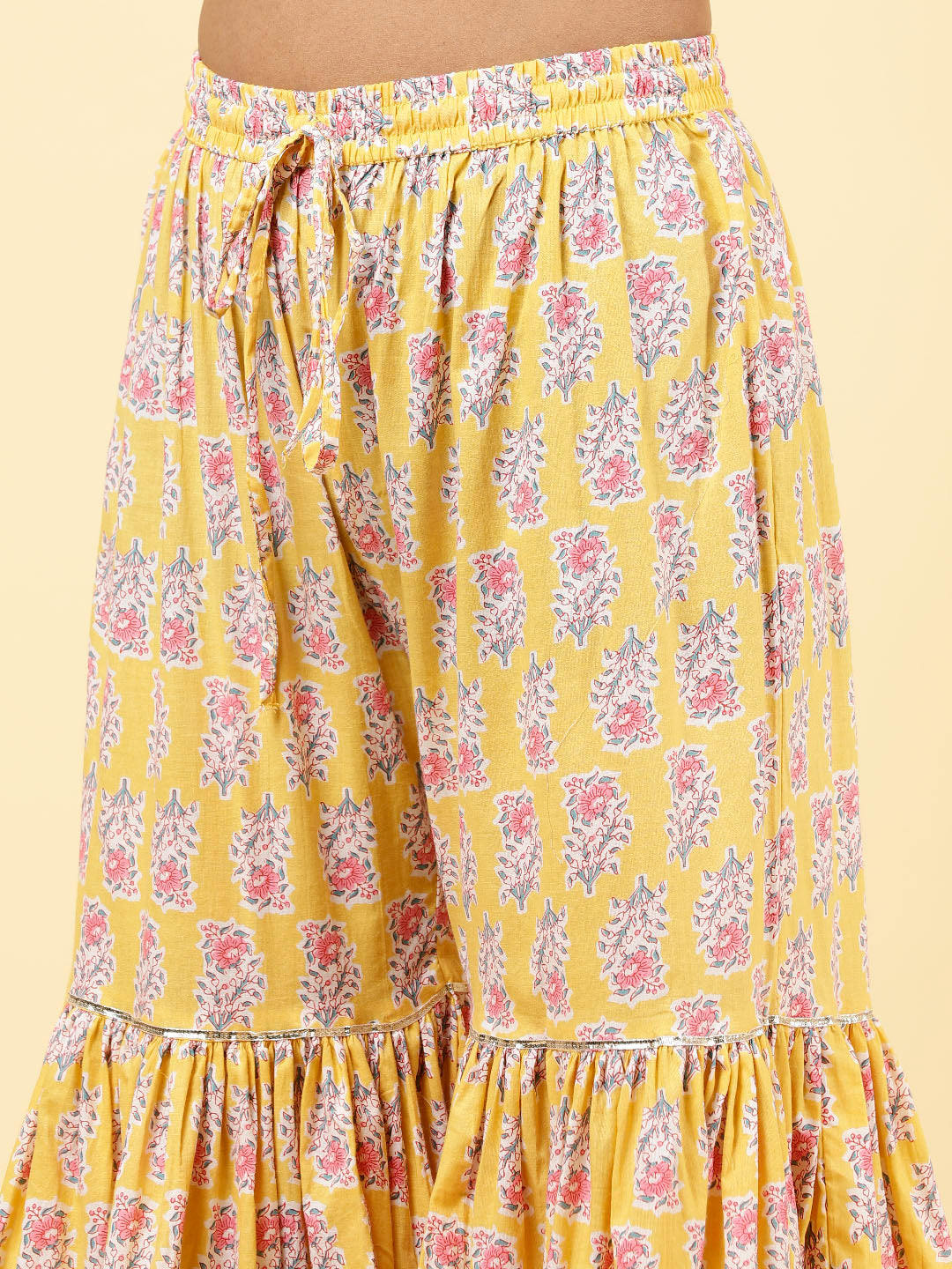 Printed Cotton Kurta With Garara