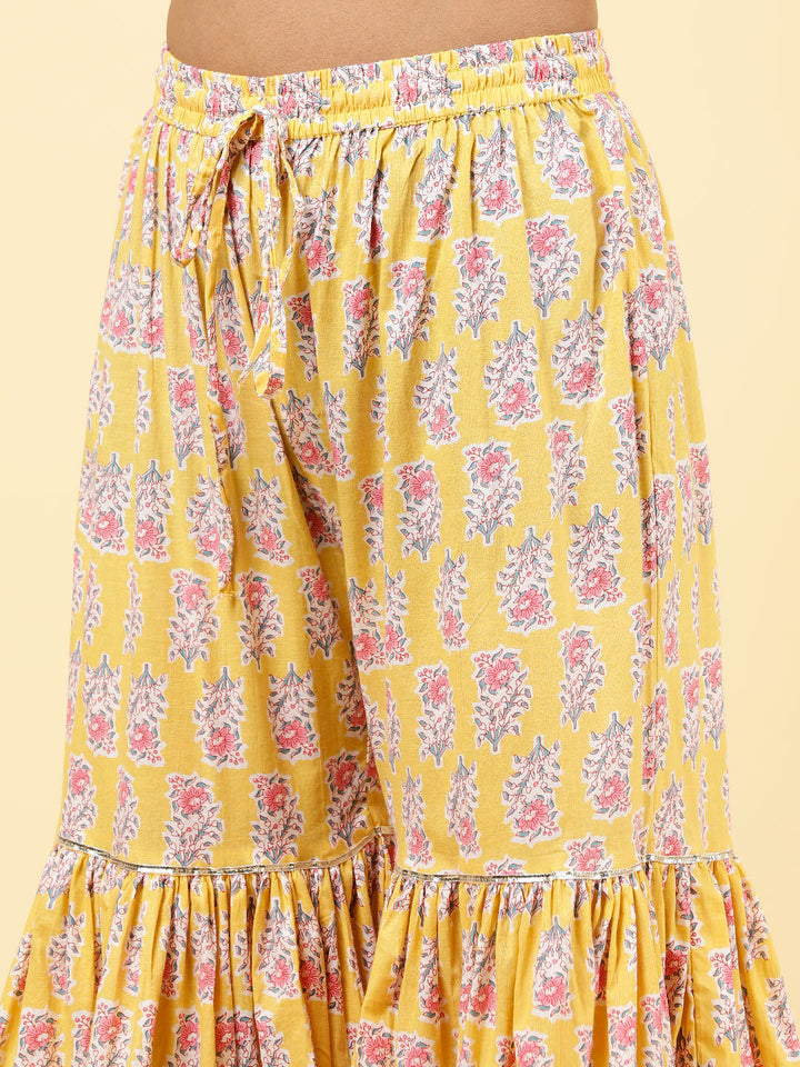 Printed Cotton Kurta With Garara