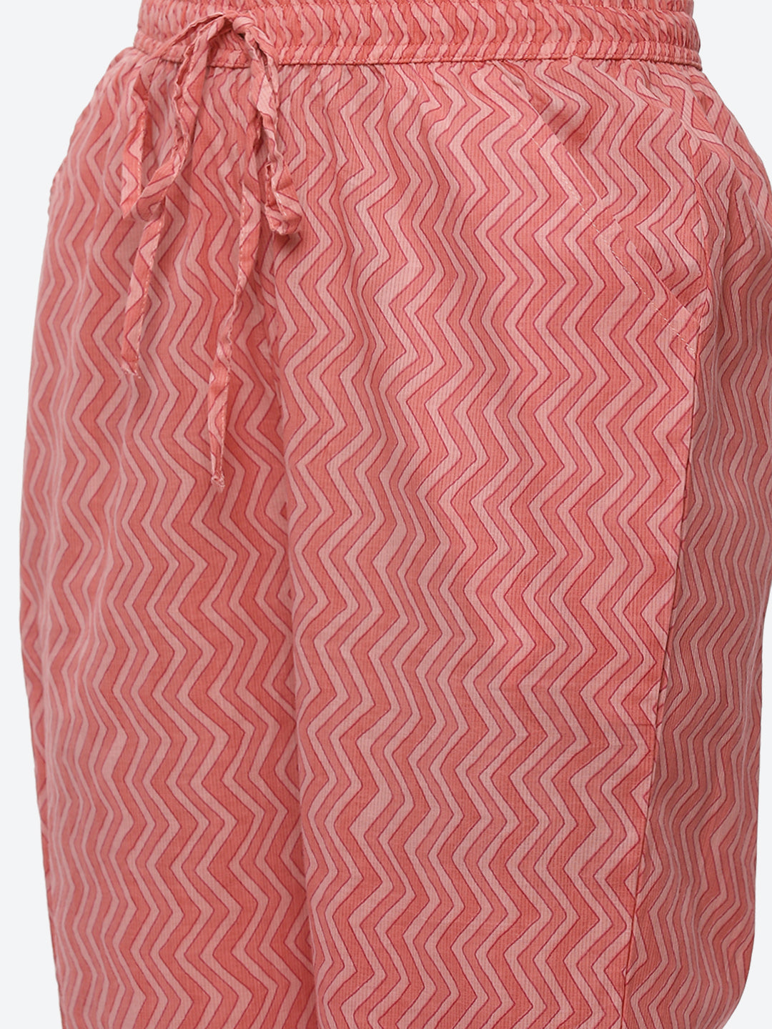 Gota Work Printed Cotton Anarkali Kurta With Pant