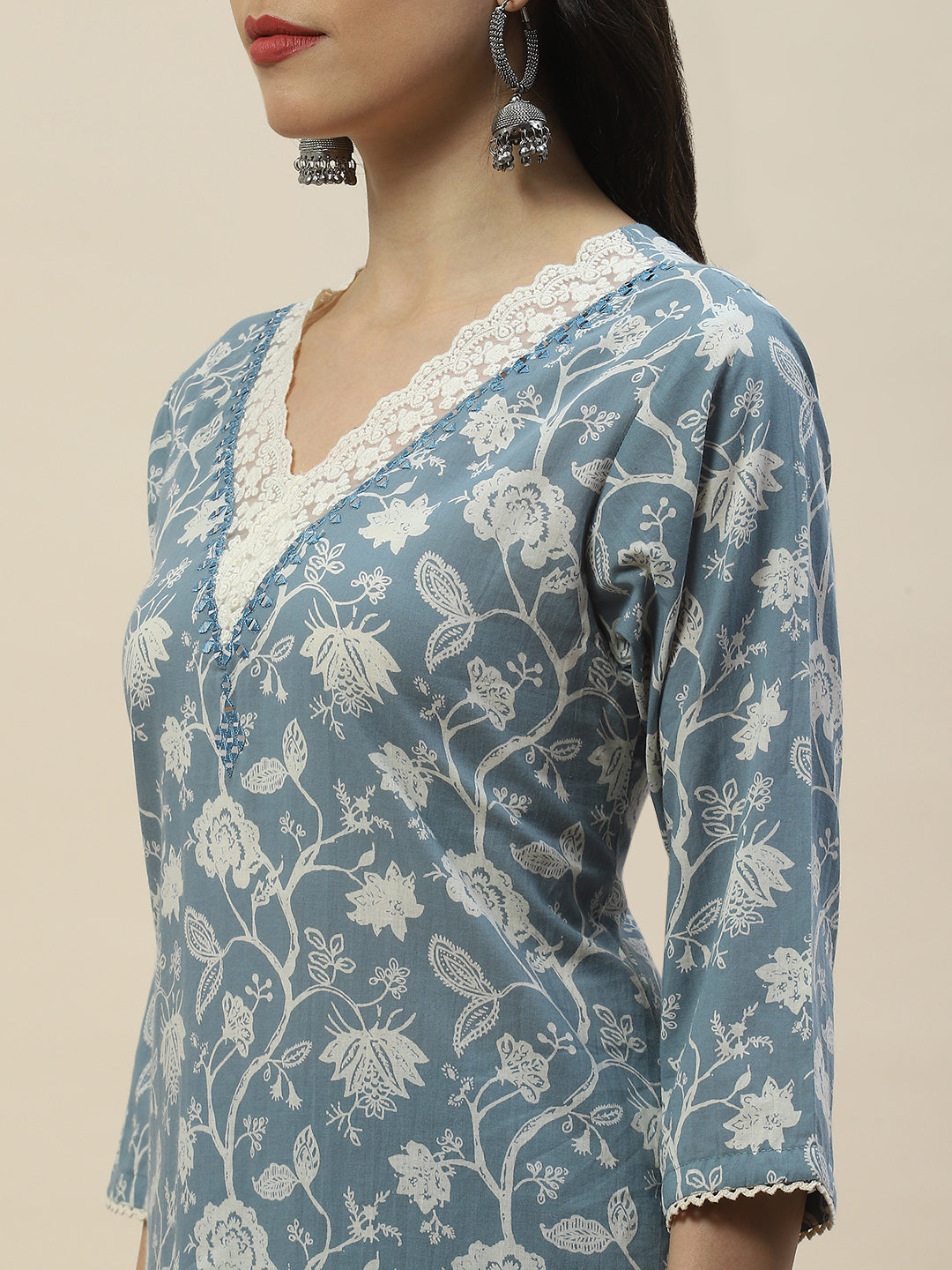 Printed Muslin Kurta With Pants