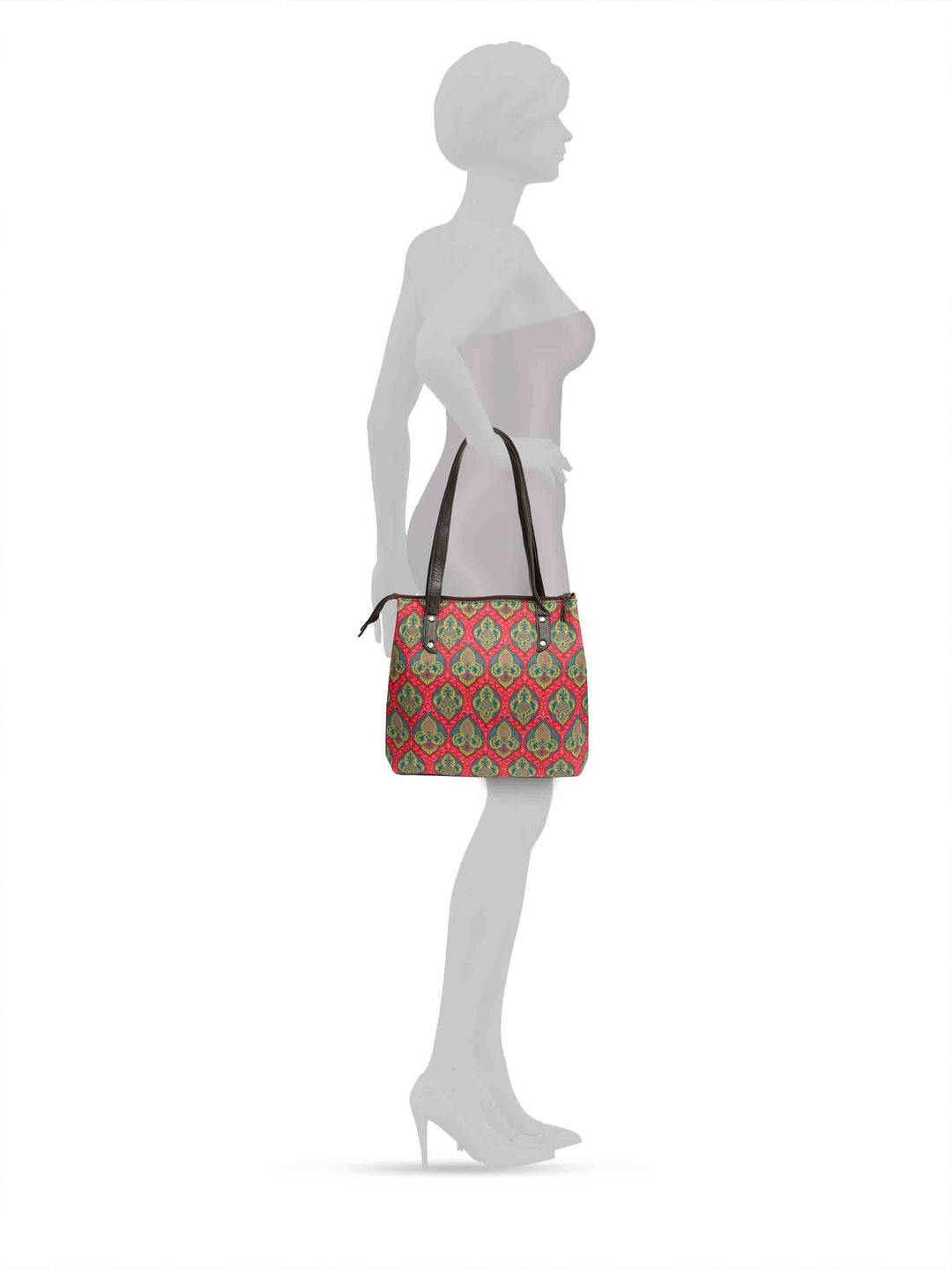 Multicolor Printed Cotton Handbag With Pouch