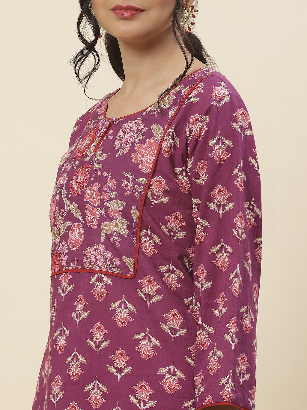 Floral Printed Cotton Kurta