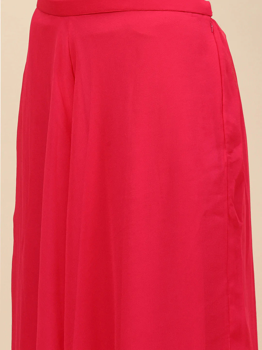 Sequin Embroidered Georgette Kurta With Sharara &amp; Dupatta