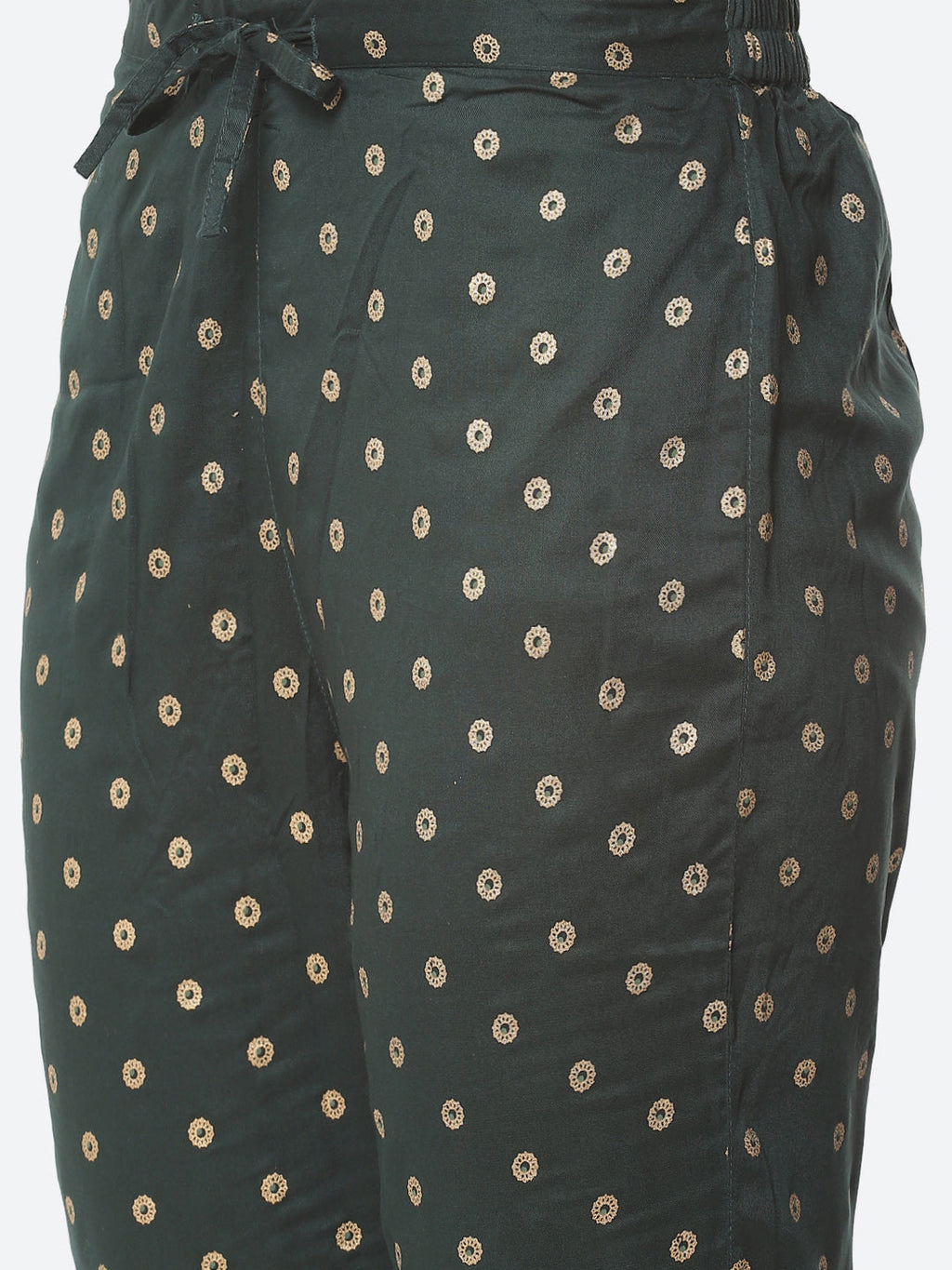 Zari Work Cotton Muslin Kurti Printed Pant And Dupatta