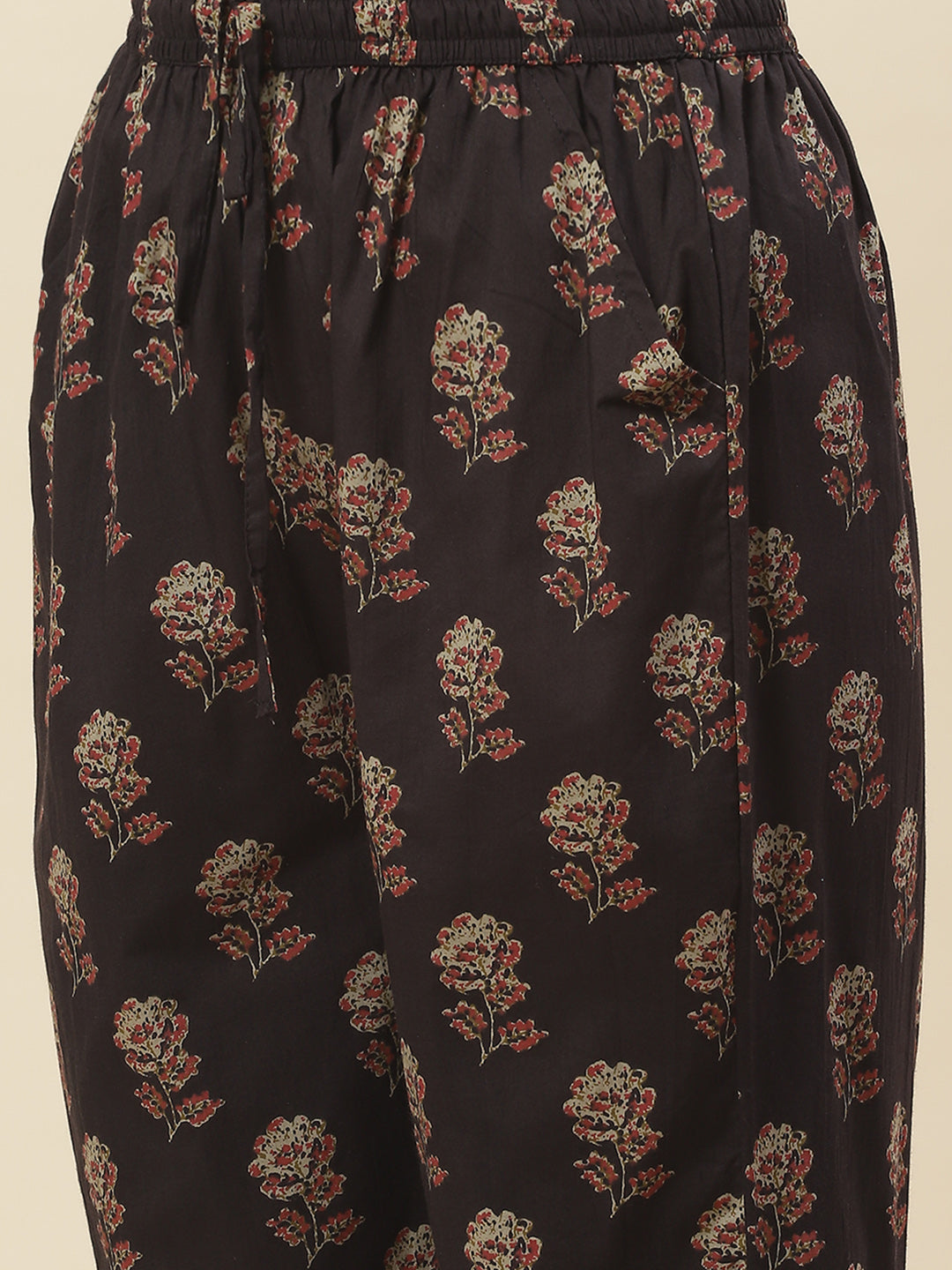 Floral Printed Cotton Kurta With Pants