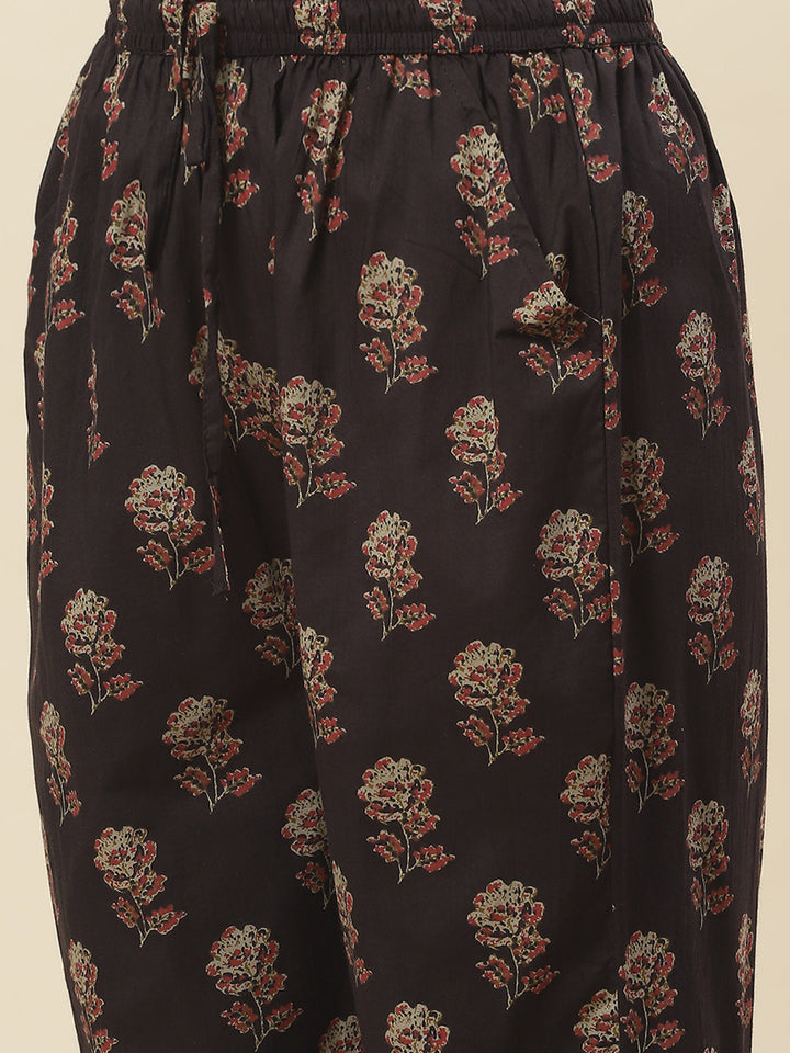 Floral Printed Cotton Kurta With Pants