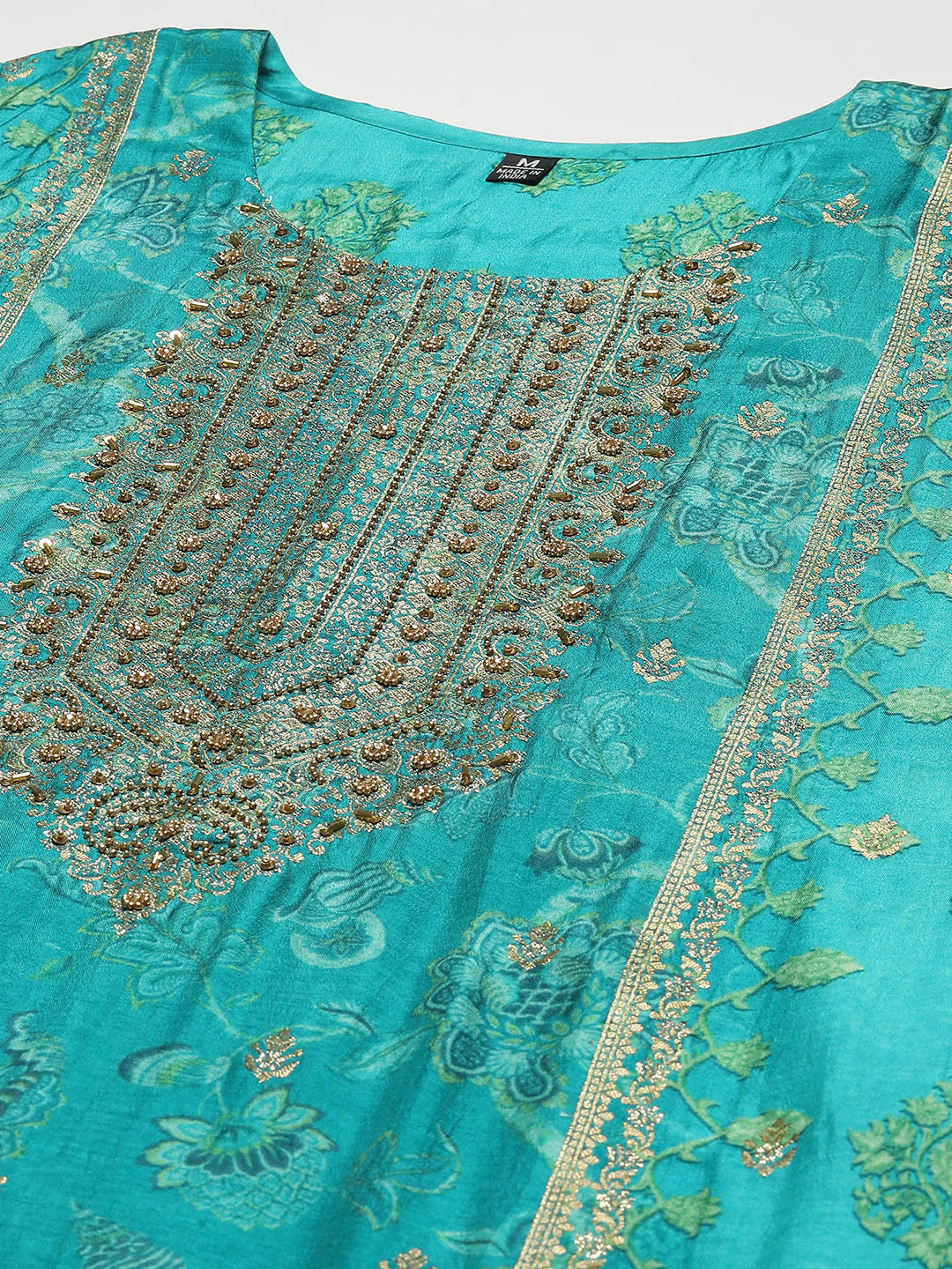 Floral Printed Handloom Kurta With Pants &amp; Dupatta