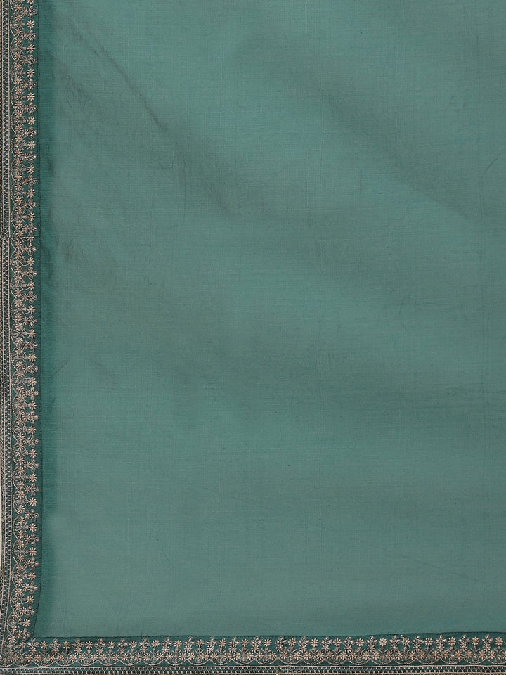 Resham Booti Cotton Kurta With Pants &amp; Dupatta