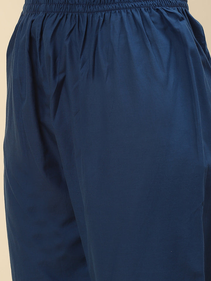Gota Work &amp; Printed Chanderi Kurta With Pants