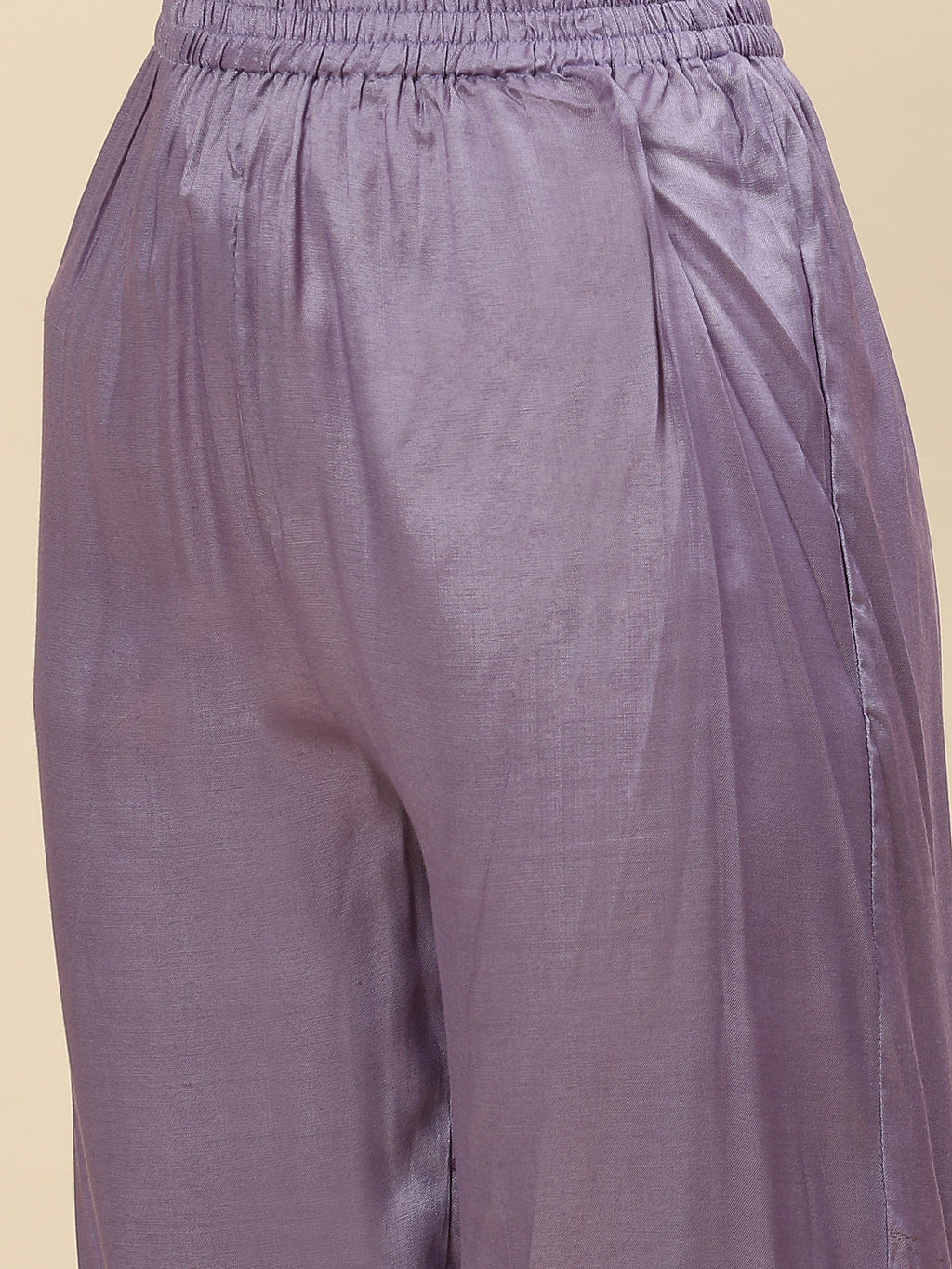 Neck Patti & Floral Printed Muslin Kurta With Pants