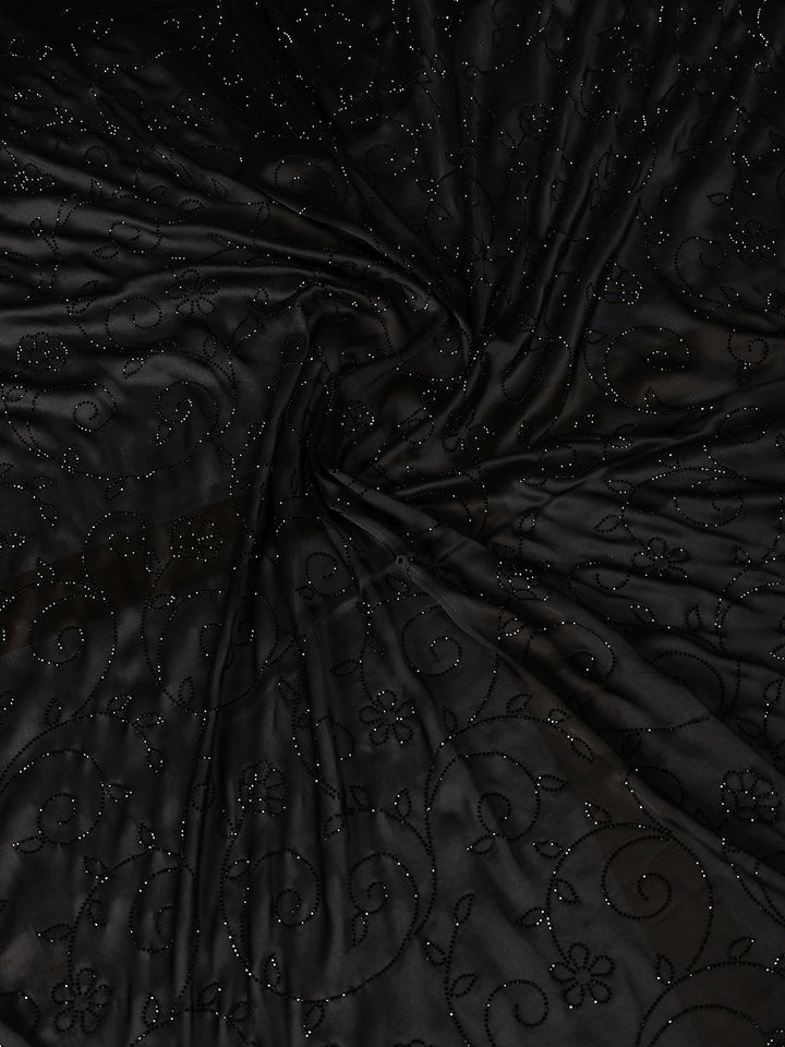 Embroidered Satin Saree