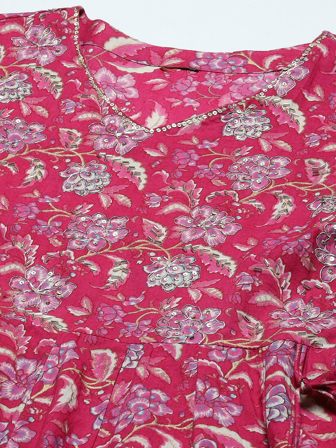 Neck Embroidery Cotton Kurta With Pants &amp; Dupatta