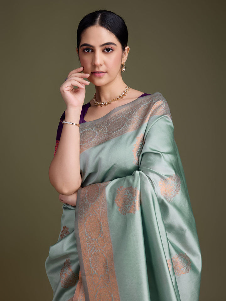 Woven Design Art Silk Onion Pink Saree