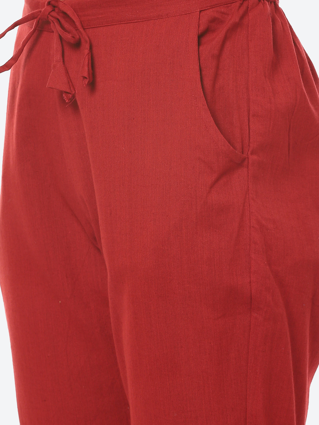 Zari Embroidered Printed Muslin Kurti With Pant