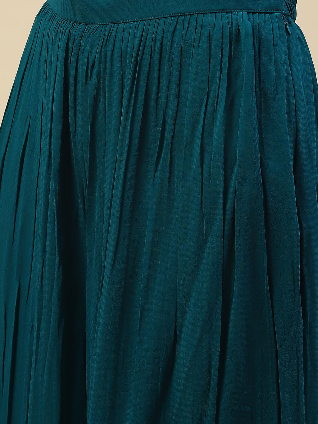 Embroidered Georgette Kurta With Palazzo & Dupatta