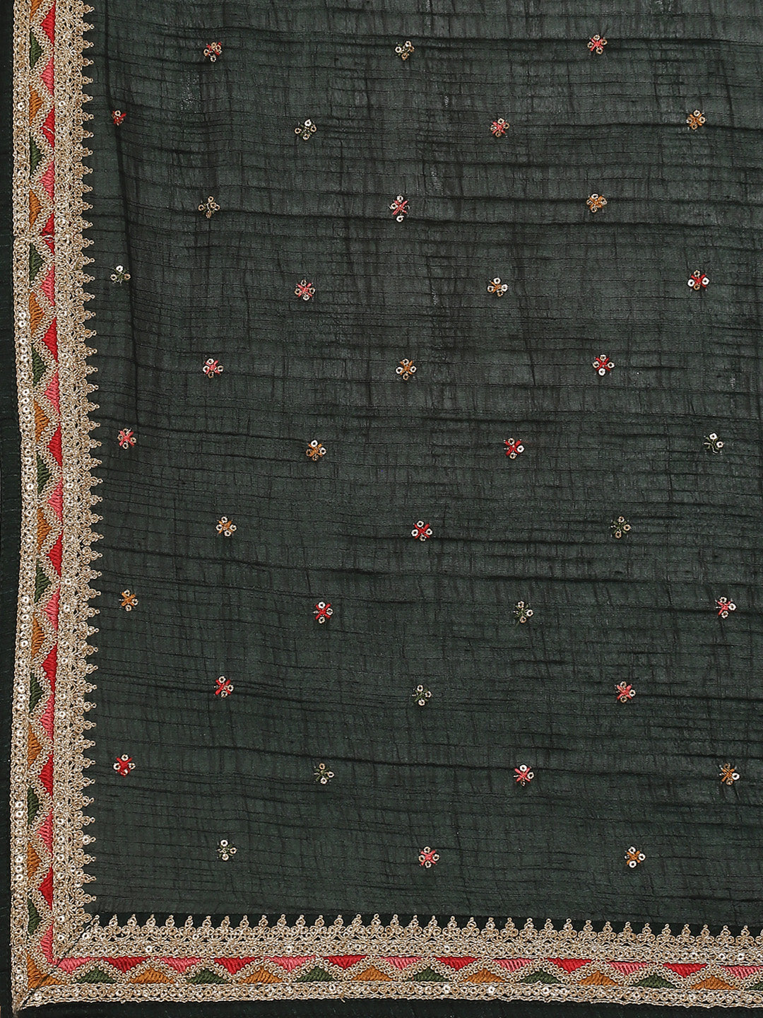 Zari Booti Art Handloom Kurta With Pant Art Silk Dupatta
