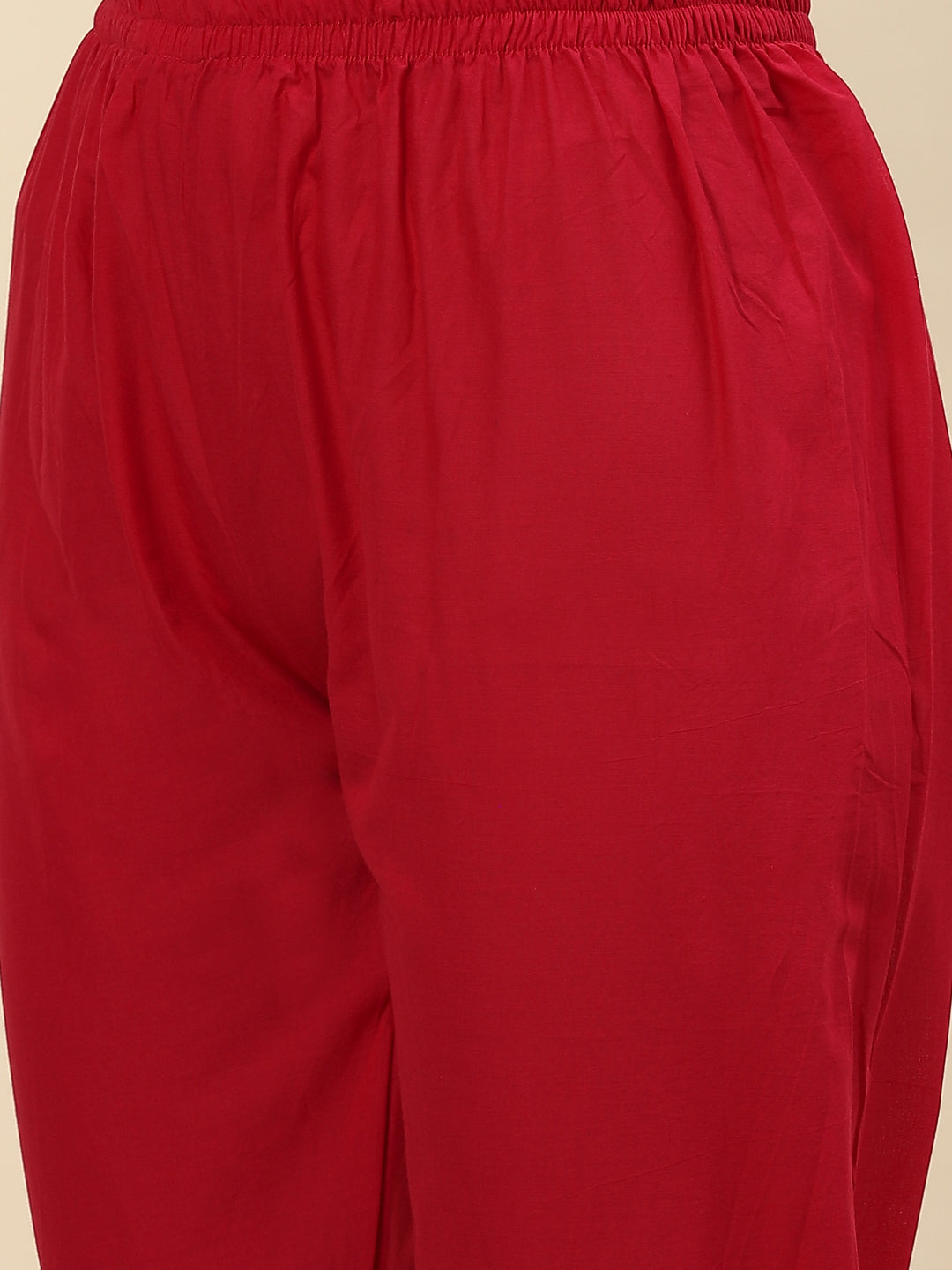 Gota Work &amp; Printed Chanderi Kurta With Pants