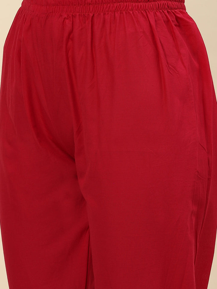 Gota Work &amp; Printed Chanderi Kurta With Pants