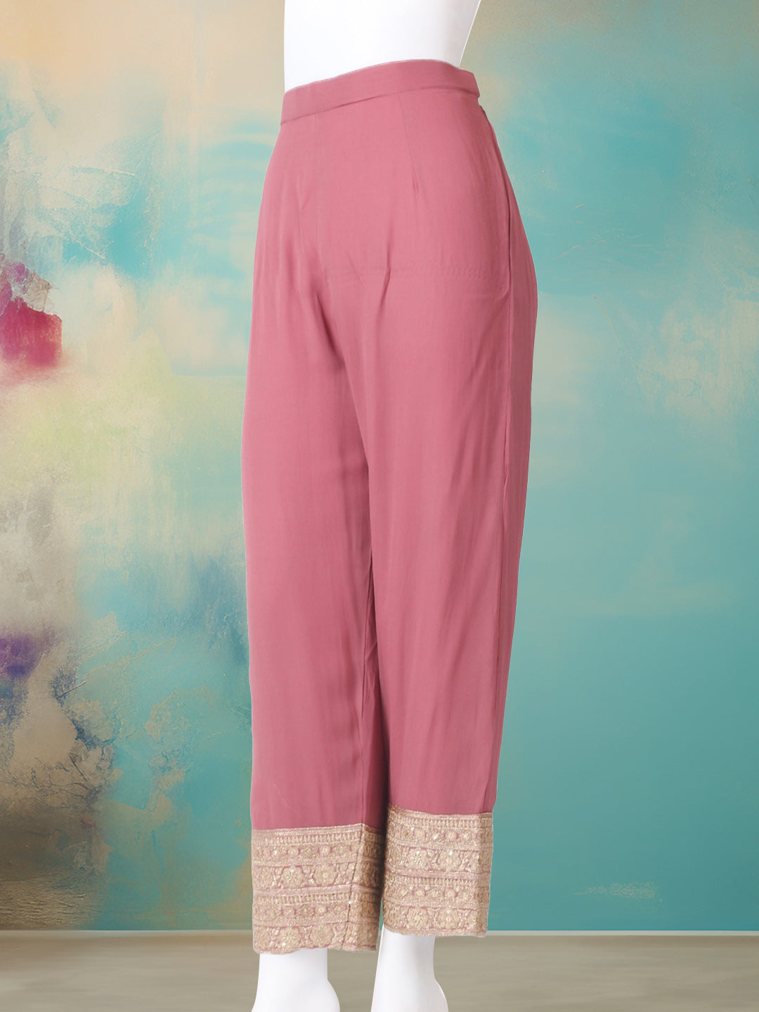 Embroidered Georgette Kurta With Pant &amp; Dupatta