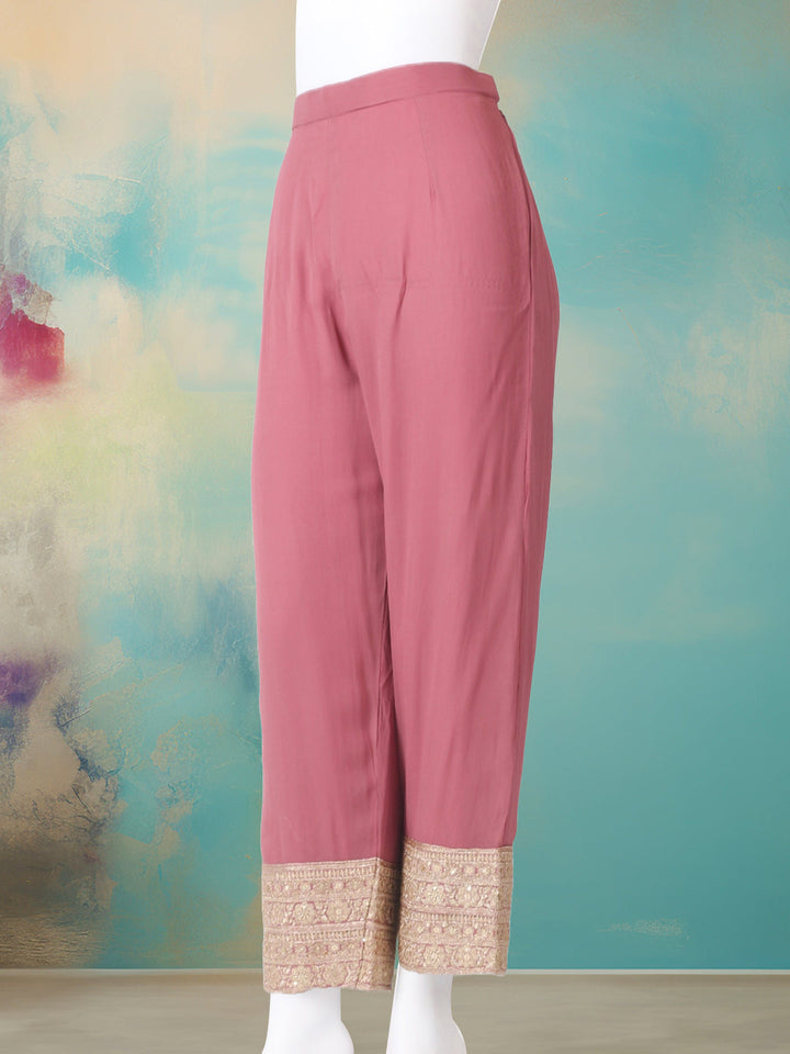 Embroidered Georgette Kurta With Pant &amp; Dupatta