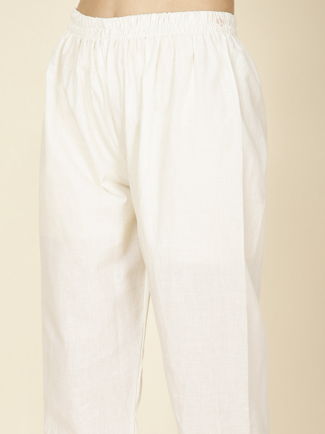 Thread Embroidery Cotton Kurta With Pants