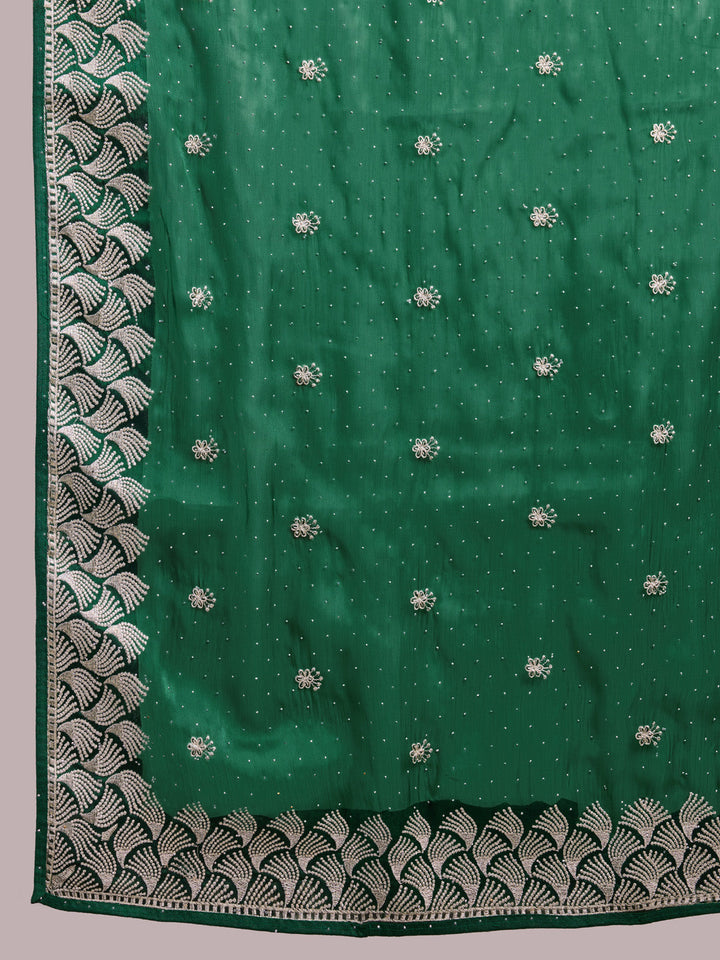 Embroidered Linen Blend Saree