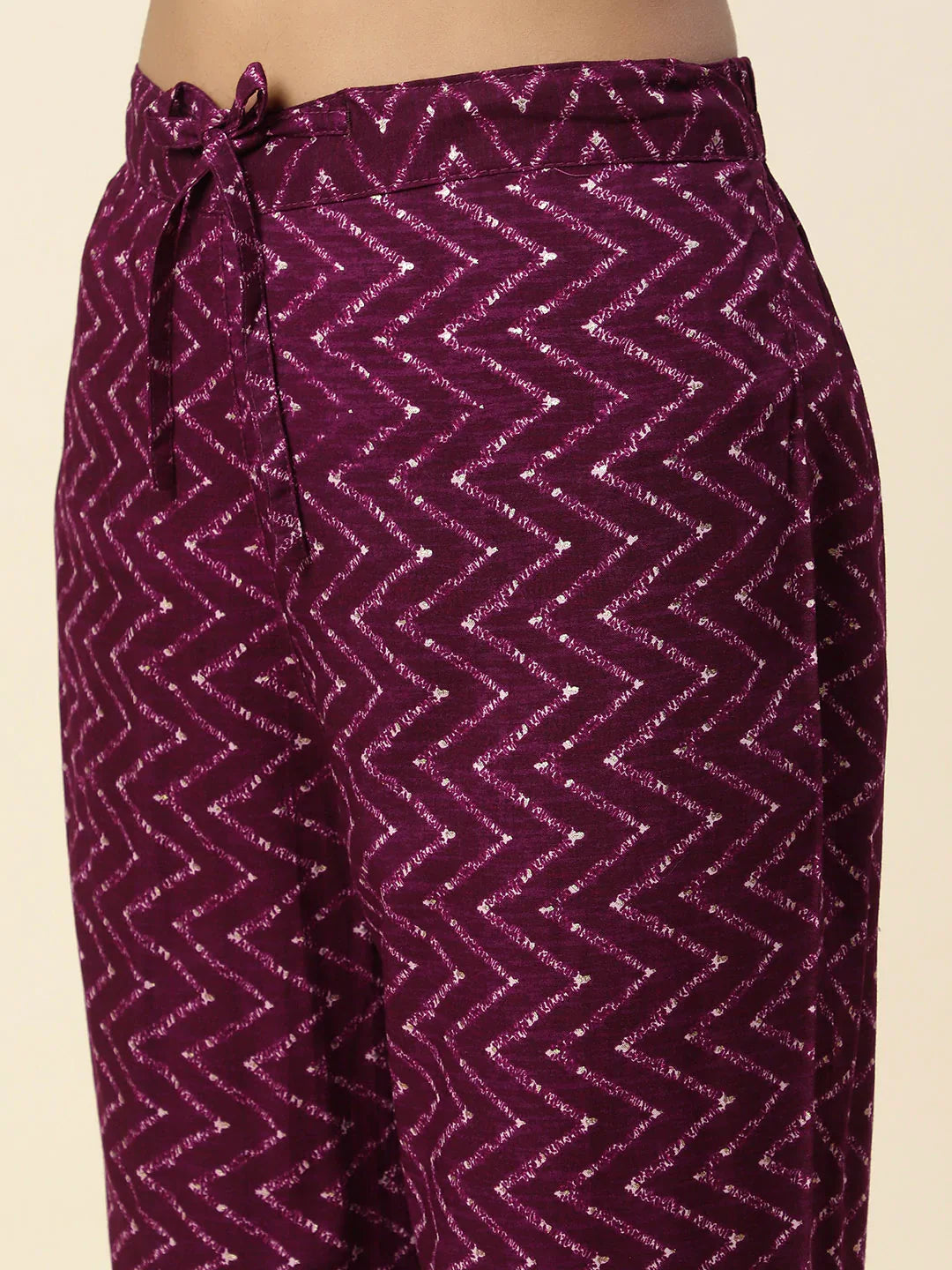 Neck Embroidered Cotton Kurta With Pants &amp; Dupatta