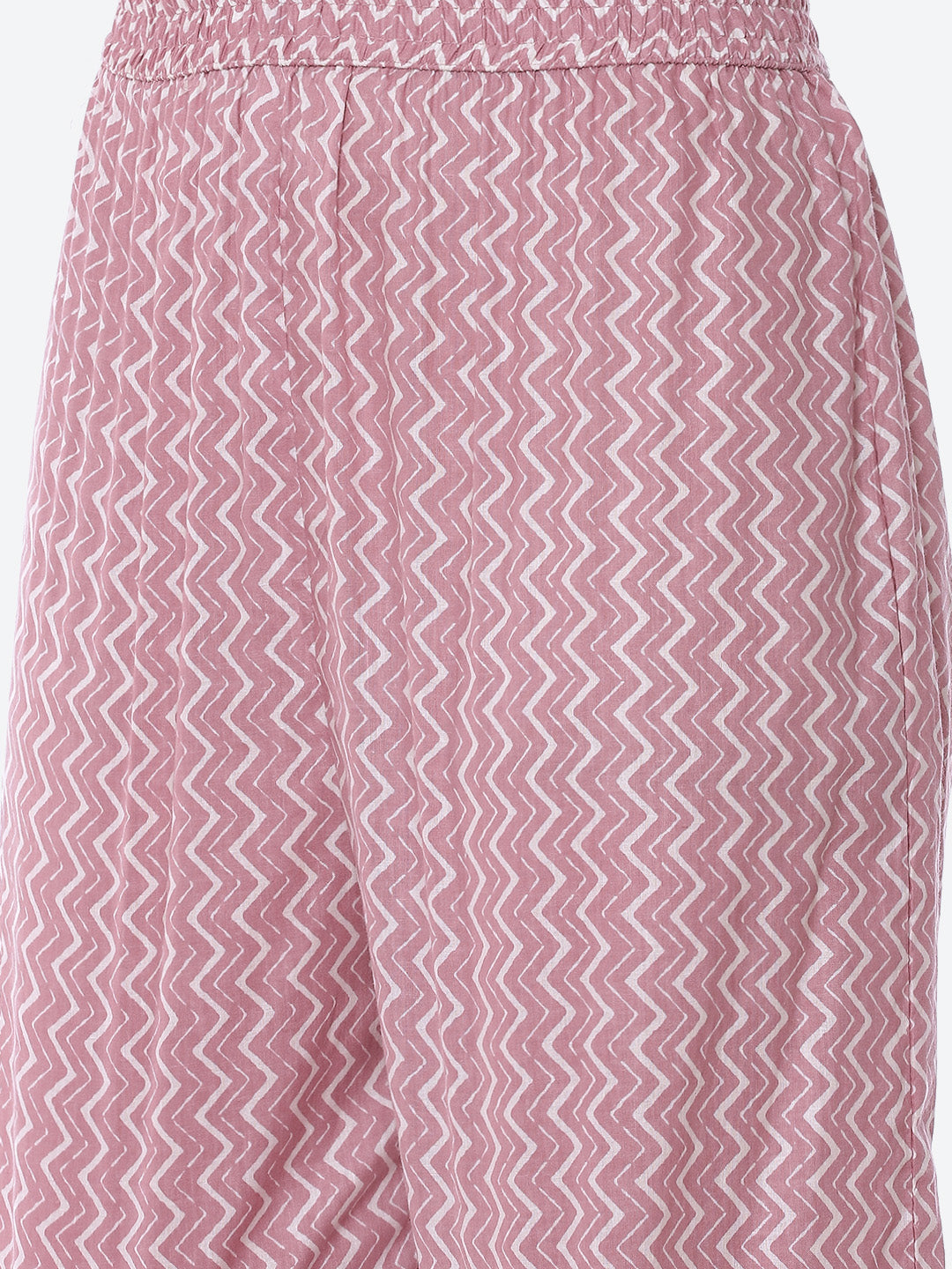 Neck Embroidered Printed Cotton Kurta With Palazzo