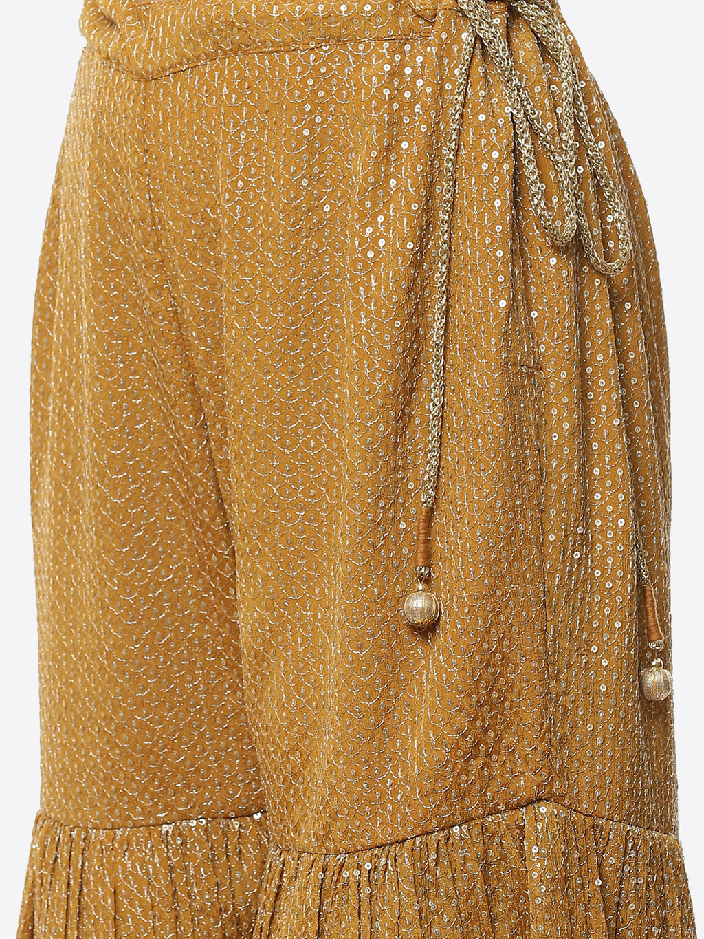 Zari Jaal Chanderi Stitched Salwar Kameez With Net Dupatta