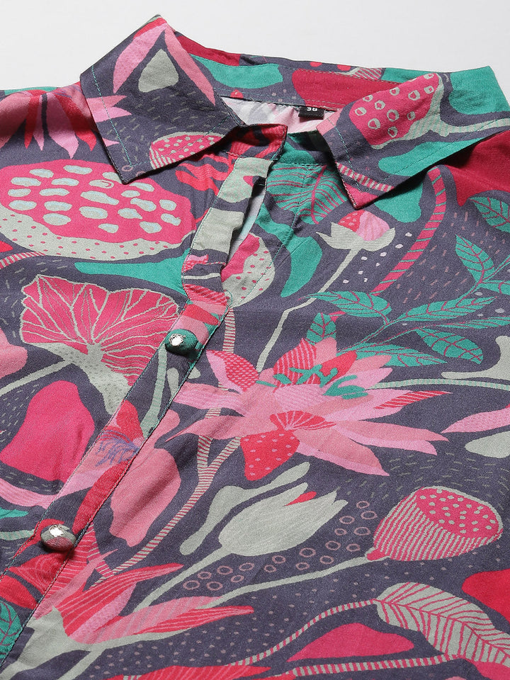 Printed Muslin Kurti With Pants
