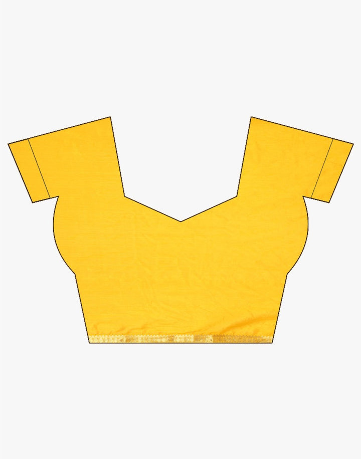 MBZ Meena Bazaar-Yellow Art Crepe Saree