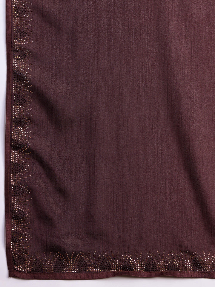 Embroidered Chinon Saree