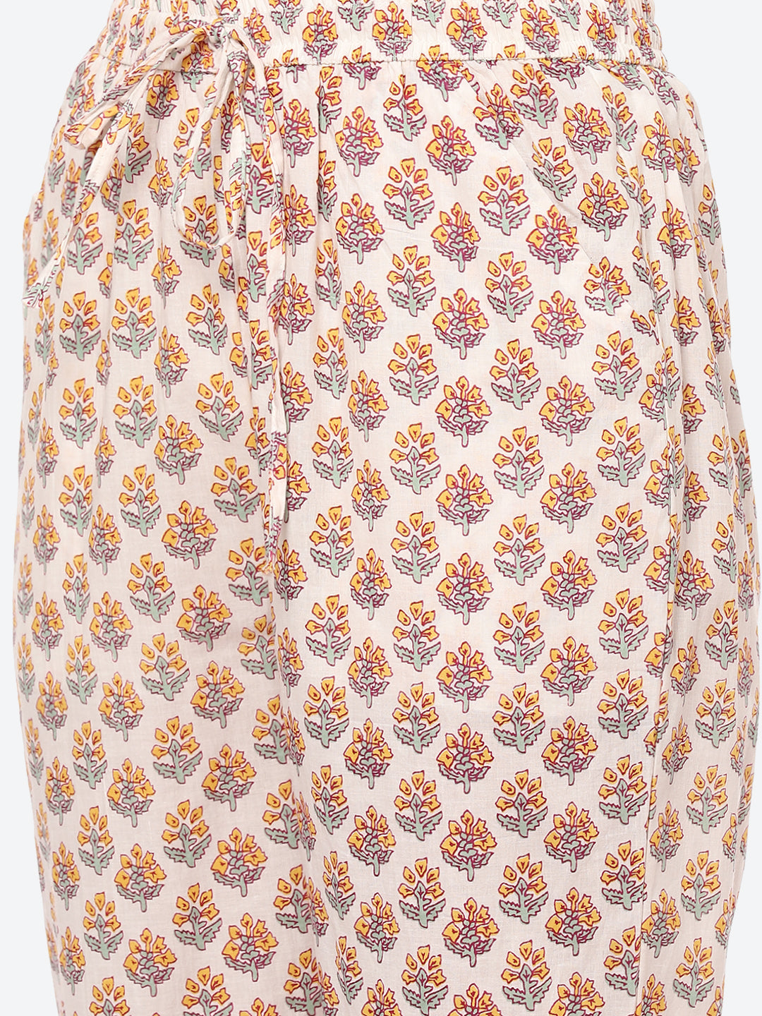 Resham Work Printed Cotton Kurta With Pant