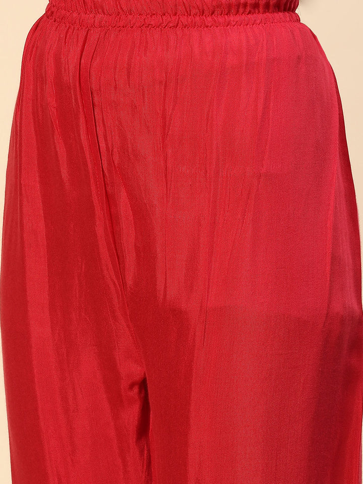 Neck Embroidered Leheriya Printed Cotton Kurta With Pants
